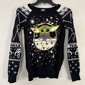 🦋 Star Wars Baby Yoda Grogu Holiday Christmas Winter Sweater XS Mandalorian